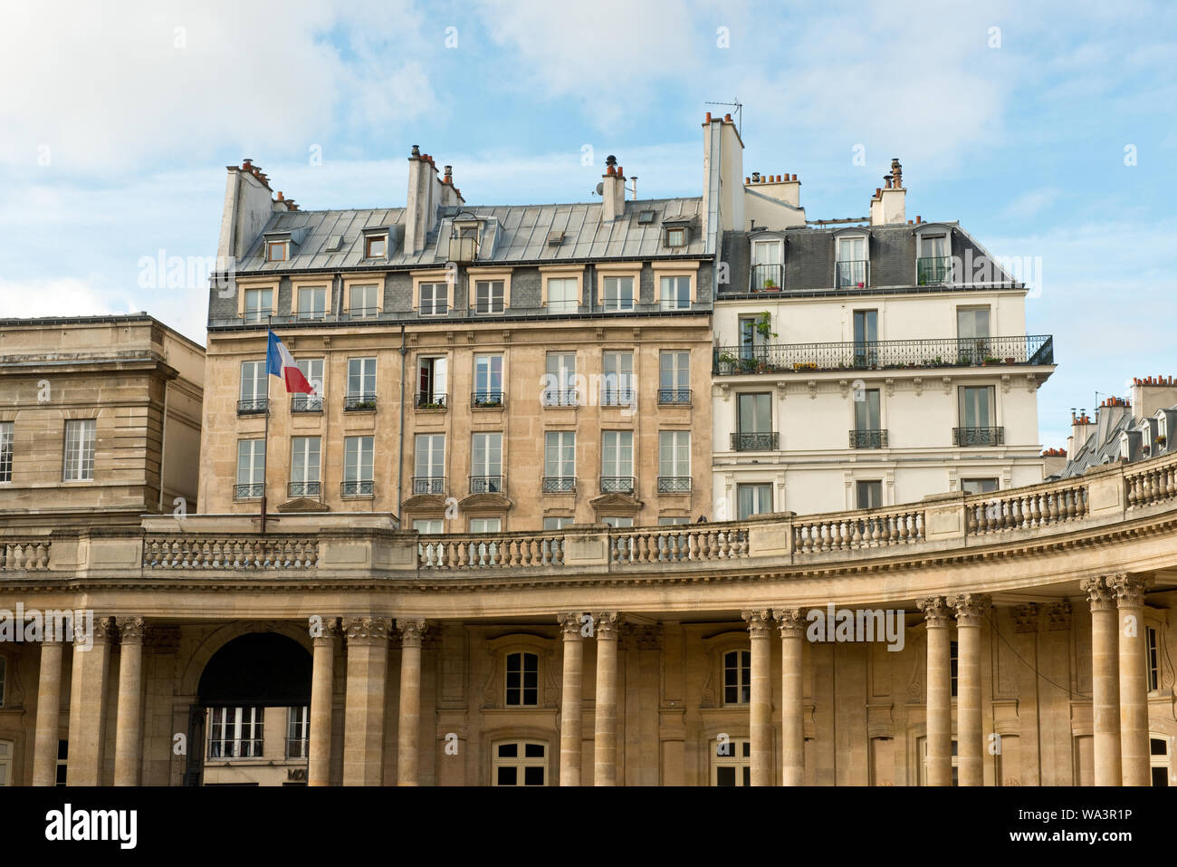 Apartments overlooking architecture of the Hotel de Soubise (National Archives Office) in Paris Stock Photo
