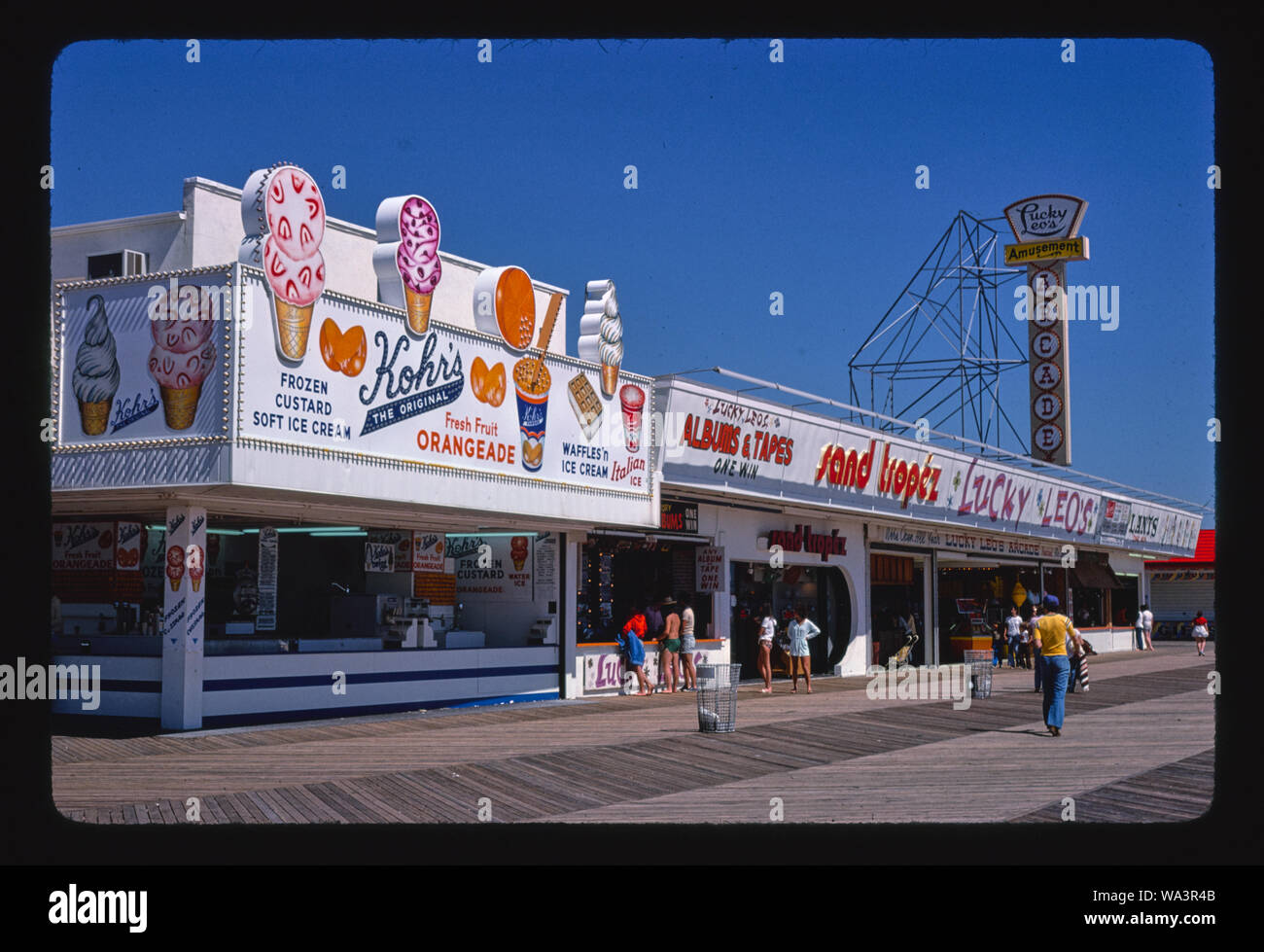 Boardwalk stores, Seaside Heights, New Jersey Stock Photo