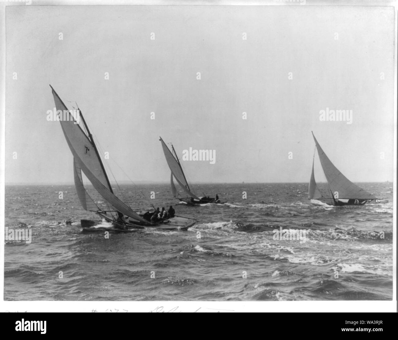 Boat races] Departure [3 sailboats Stock Photo Alamy