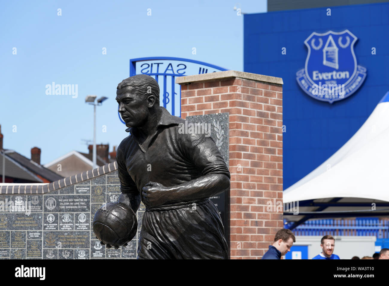 The Dixie Dean statue outside the ground before the Premier League