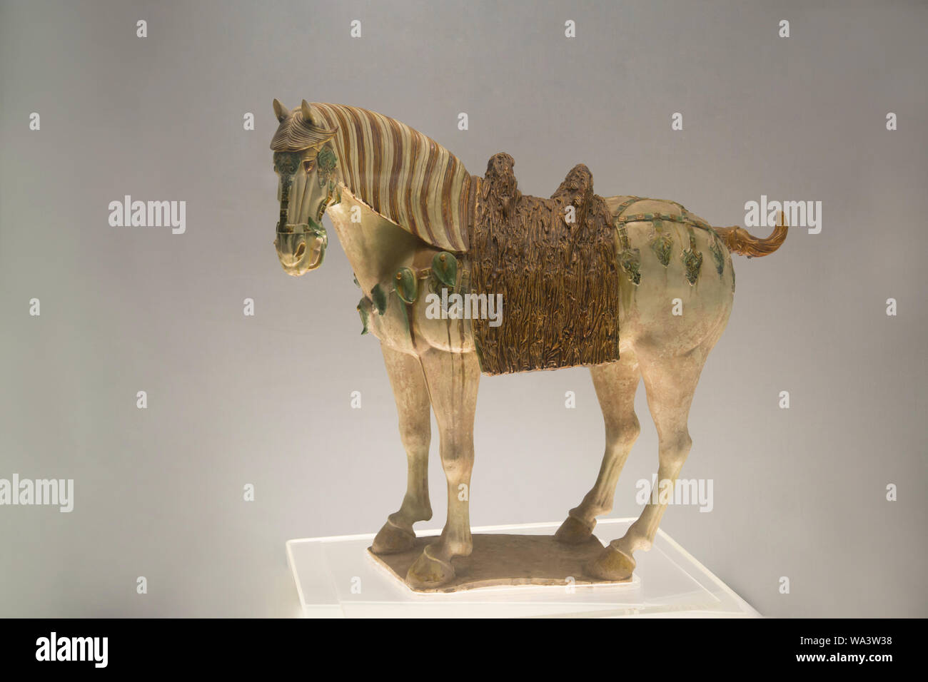 Color glazed pottery horse Stock Photo Alamy