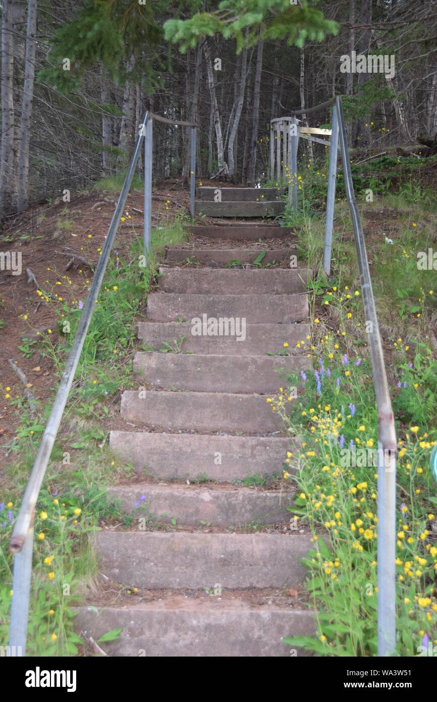 Stairs to Brudenell Pioneer Cemetery in Montague, Prince Edward Stock