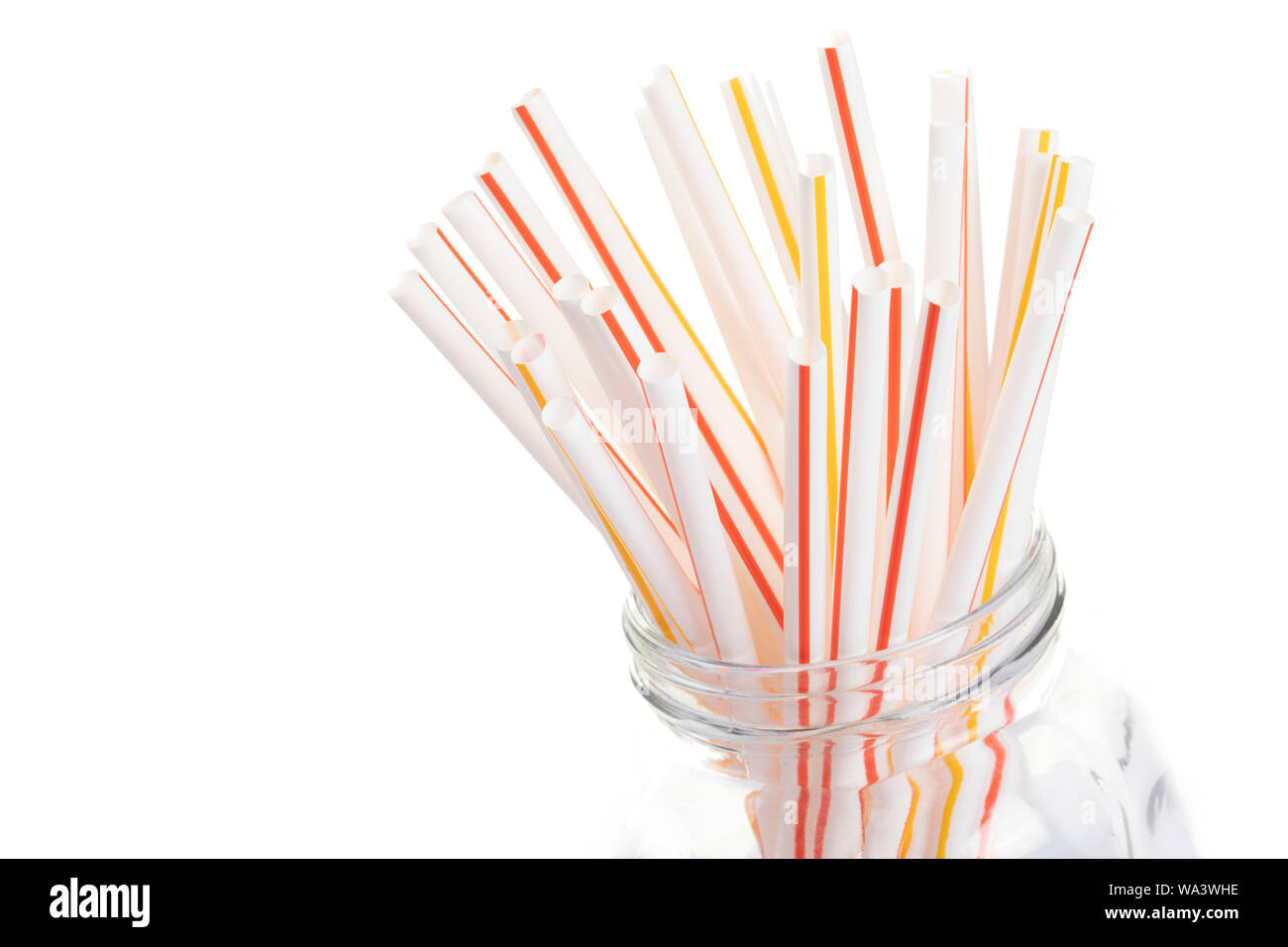 A background of colorful plastic straws used to illustrate plastic