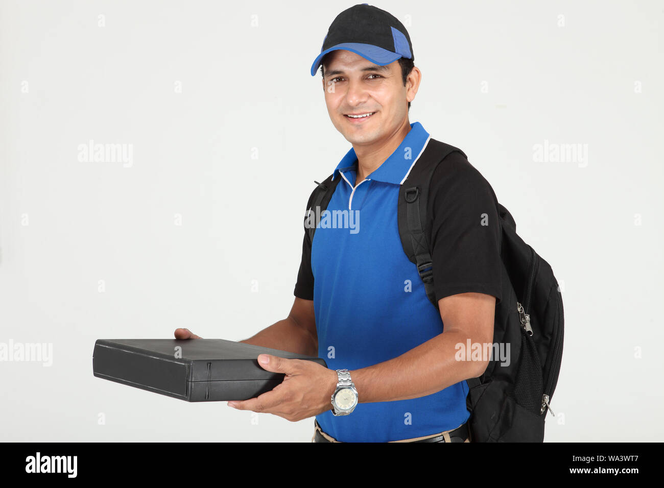Pizza delivery boy Stock Photo