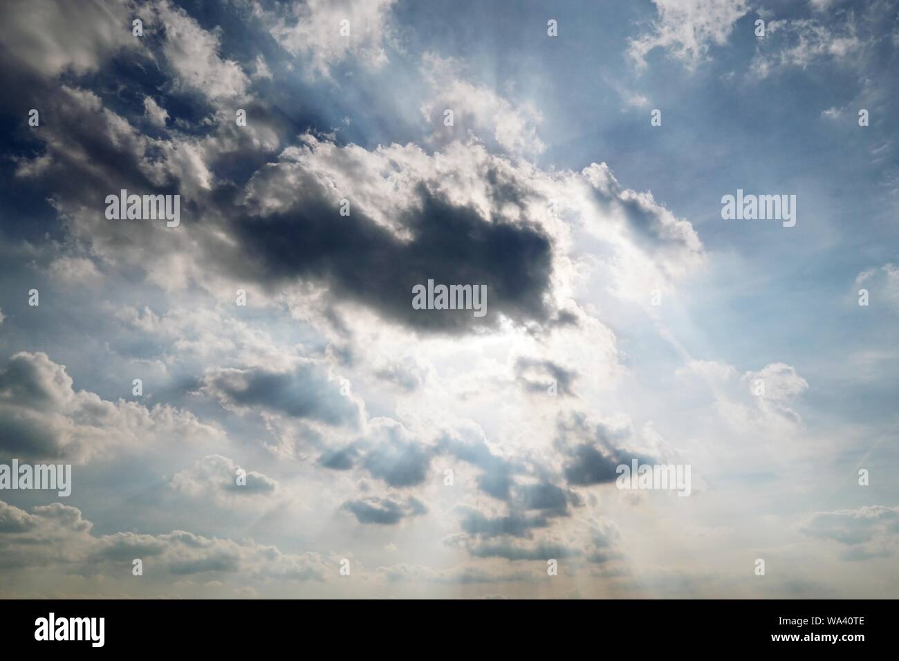 Low angle shot of beautiful breathtaking clouds in the sky Stock Photo ...