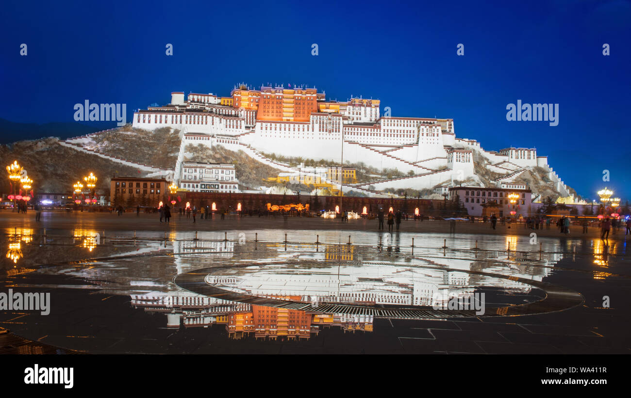 The night is the potala palace Stock Photo