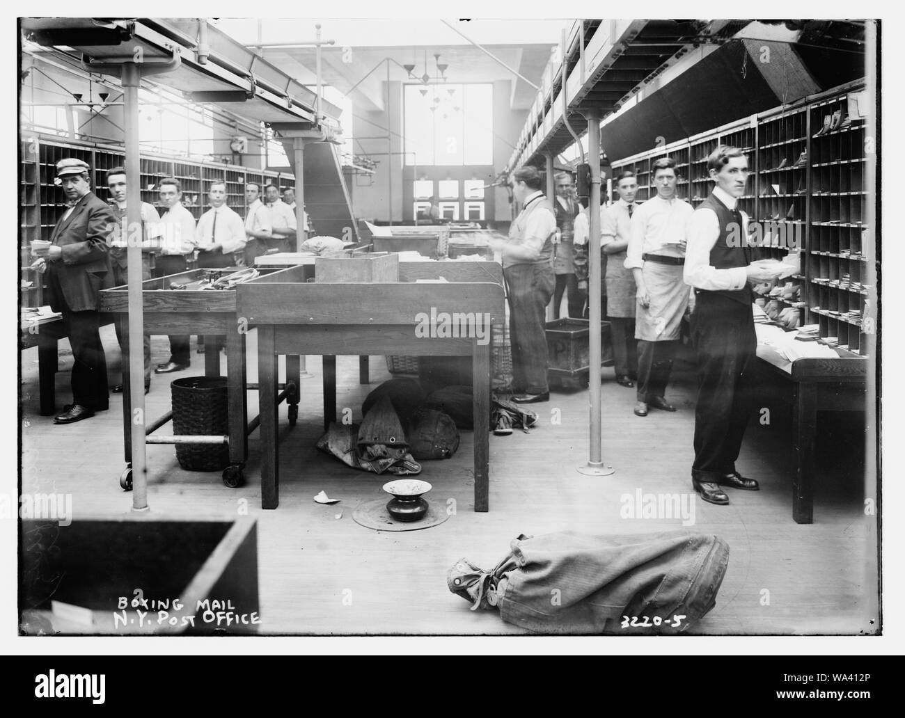 Boxing mail -- N.Y. Post Office Stock Photo