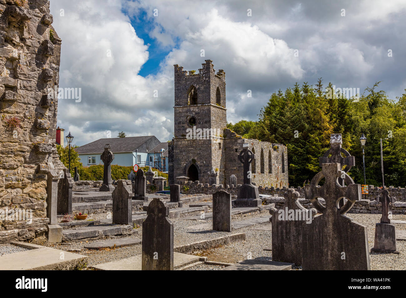 Ruins of the Cong Abbey also known as the Royal Abbey of Cong, in County Mayo Ireland Stock Photo
