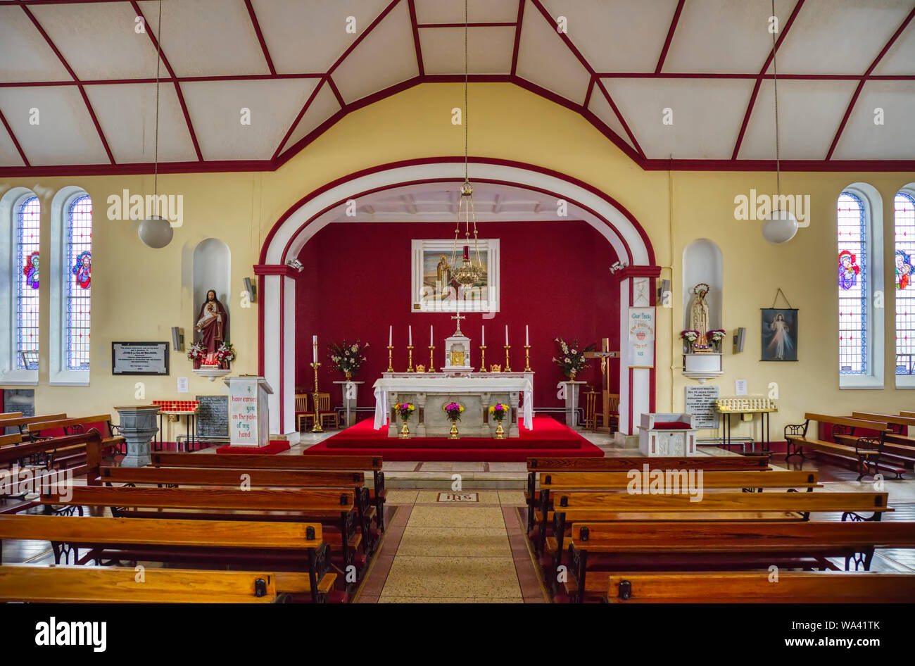 Interior of St Patricks Church in the village of Aghagower in County Mayo Ireland Stock Photo