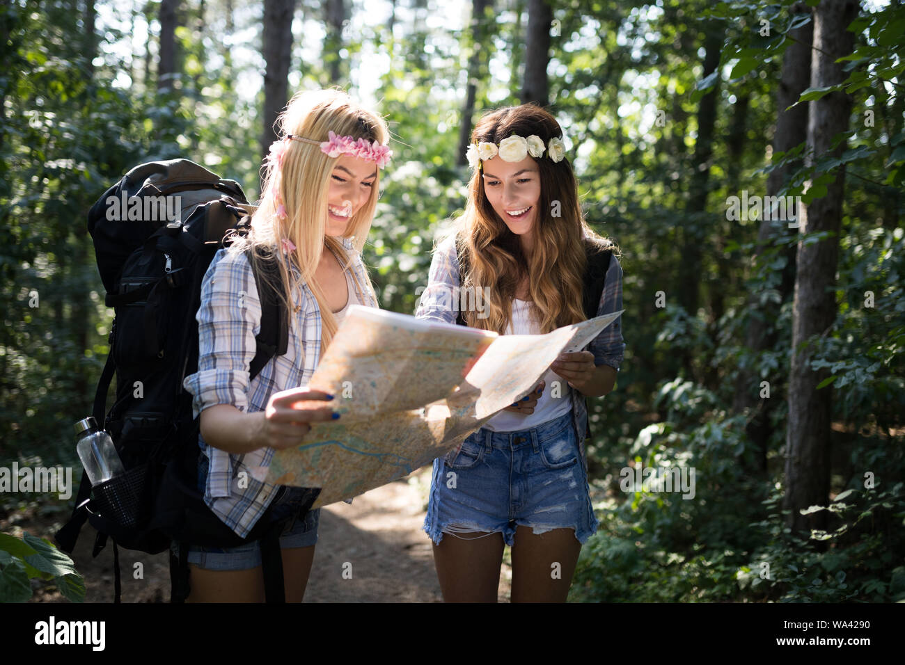female-friends-hiking-hi-res-stock-photography-and-images-alamy
