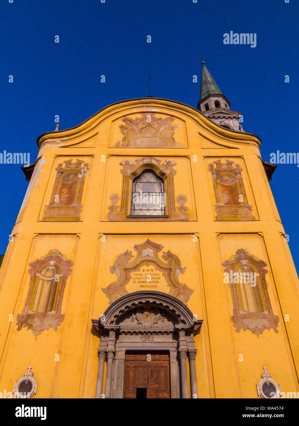 San Lorenzo Church in Pinzolo, Italy Stock Photo