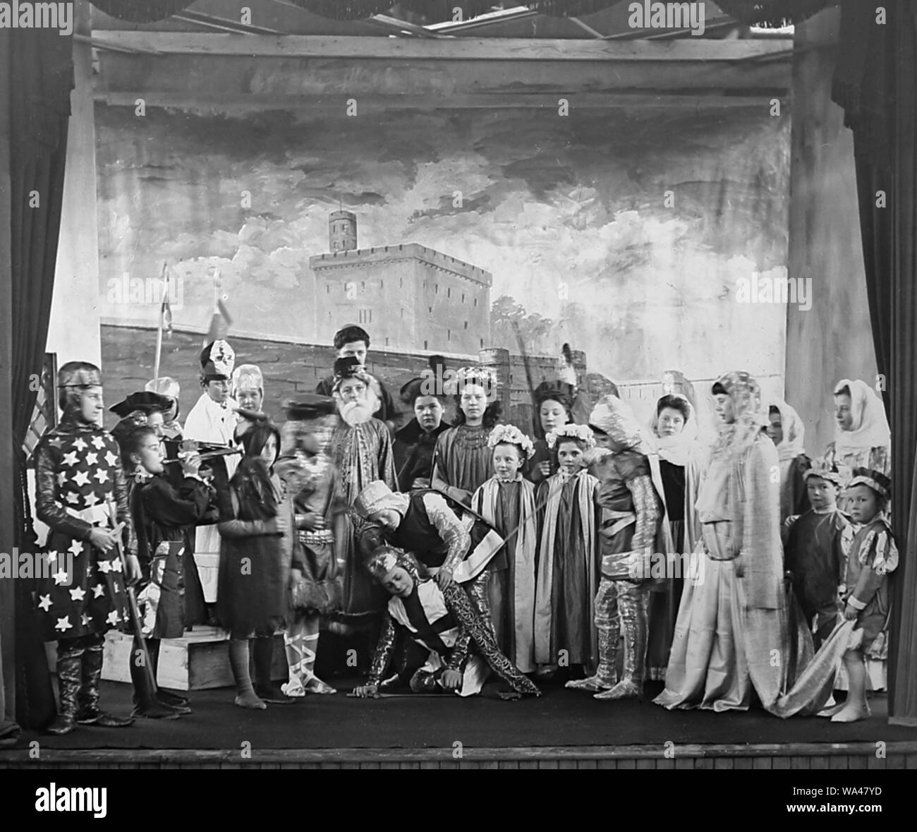 An amateur production of Ivanhoe at a country house party at Haddo House, Scotland, in 1892 Stock Photo