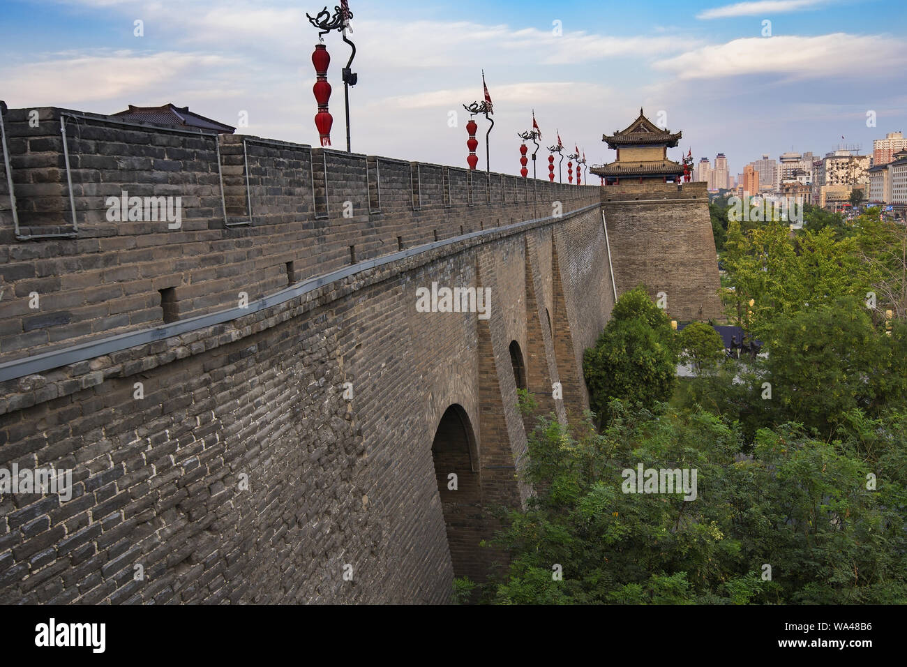 Xi 'an ancient city wall. Embrasured watchtower Stock Photo