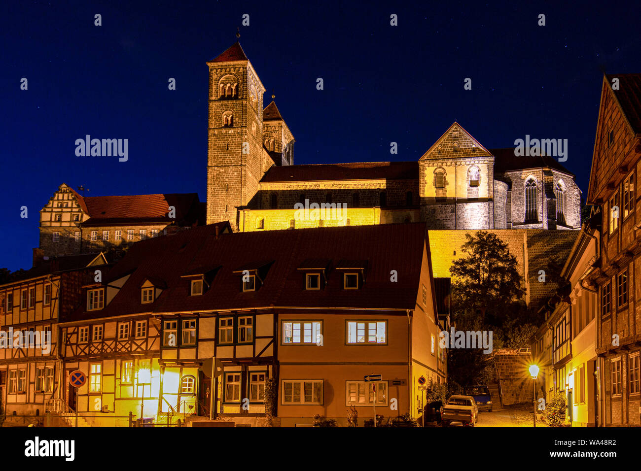 Schloßberg with collegiate church Quedlinburg Stock Photo