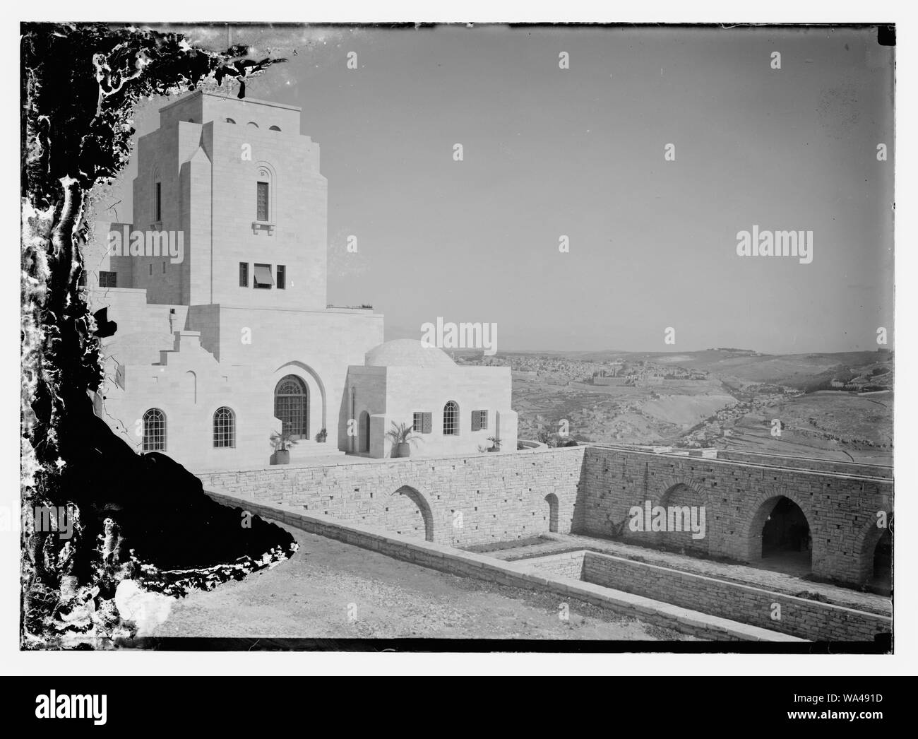 British gov't. [i.e., government] house, Jerusalem, 1932 Stock Photo