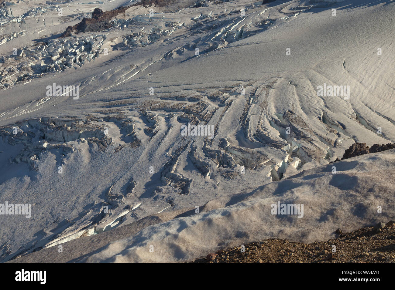 Emmons Glacier from Camp Curtis, Mount Rainier National Park Stock Photo