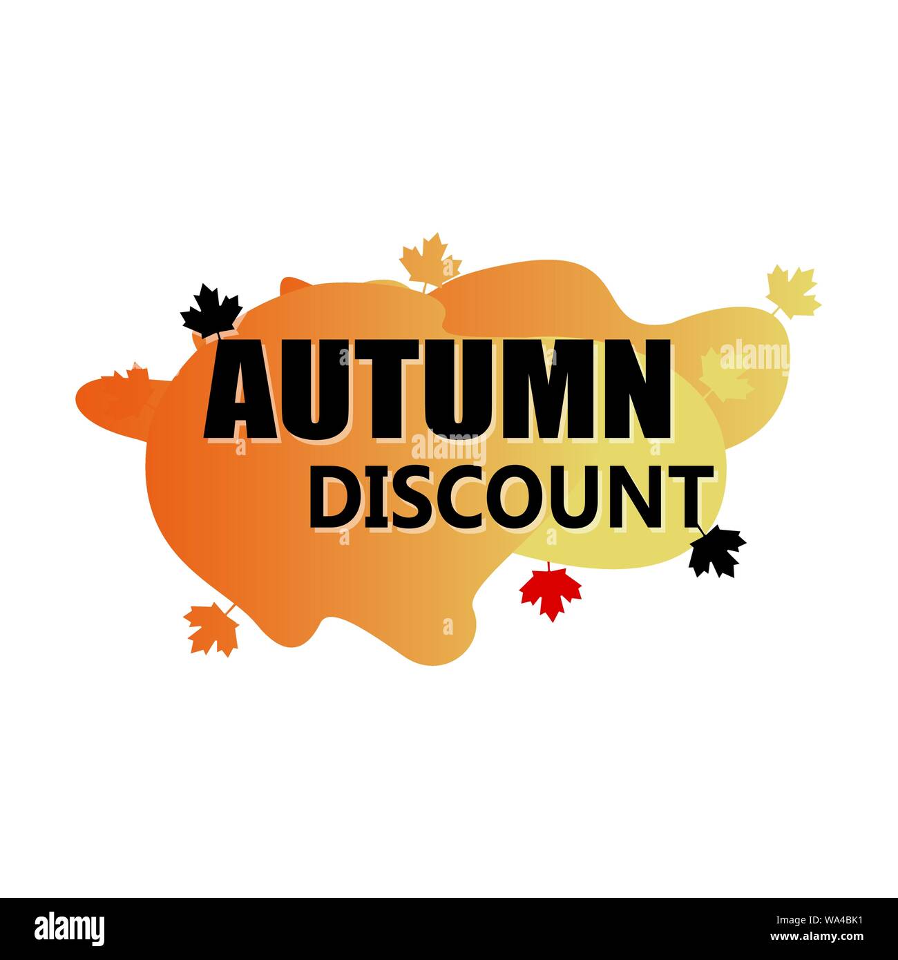 Autumn discount promotional season, advertising shop price fall offer, promotion autumnal sale and discount illustration Stock Vector