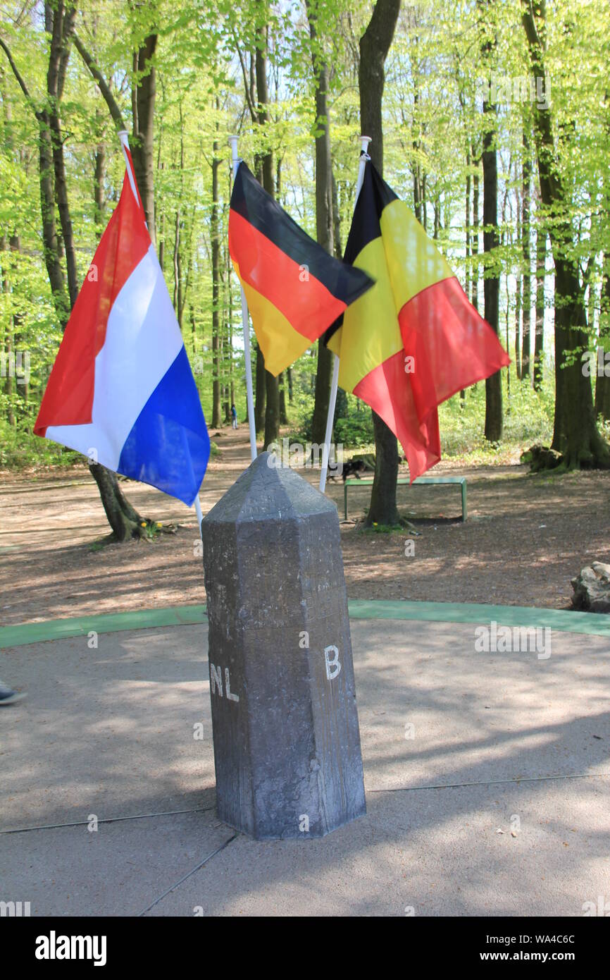 The Three borders. Vaals, the Netherlands Stock Photo