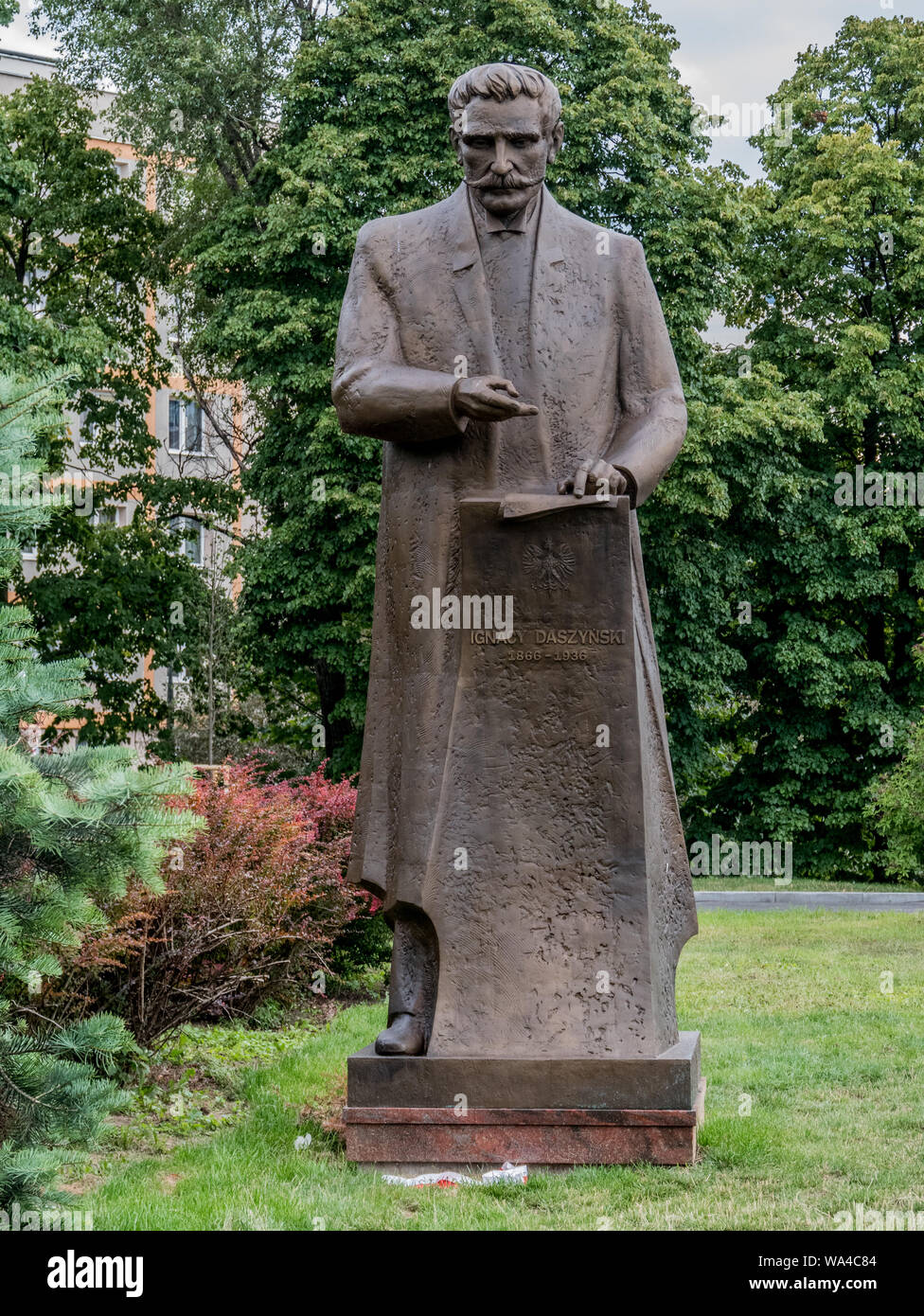 Ignacy Daszyński statue, Plac na Rozdrożu, Warsaw, Poland Stock Photo