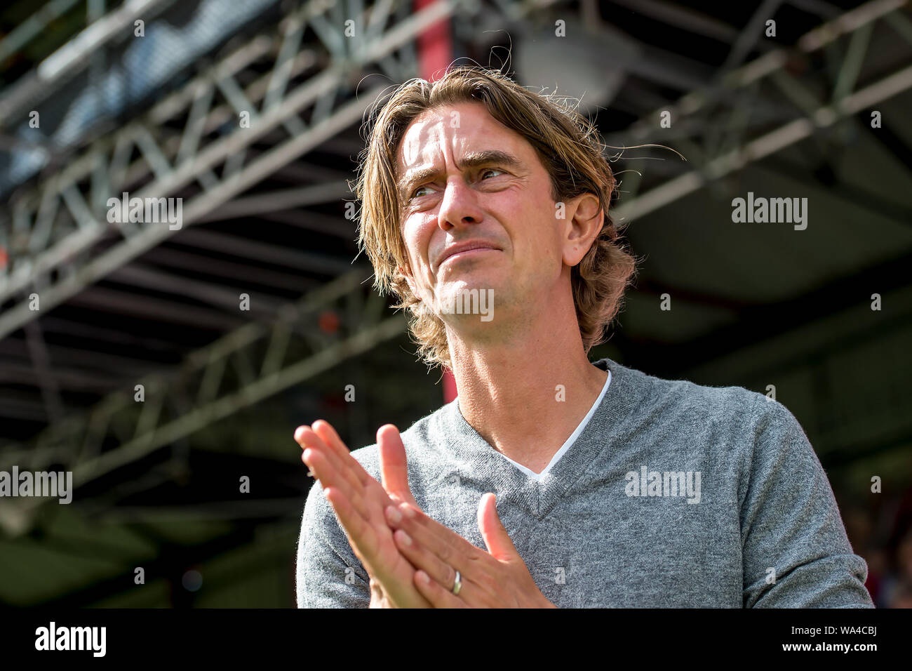 London, UK. 17th Aug, 2019. Thomas Frank manager of Brentford during the EFL Sky Bet Championship match between Brentford and Hull City at Griffin Park, London, England on 17 August 2019. Photo by Salvio Calabrese. Editorial use only, license required for commercial use. No use in betting, games or a single club/league/player publications. Credit: UK Sports Pics Ltd/Alamy Live News Stock Photo