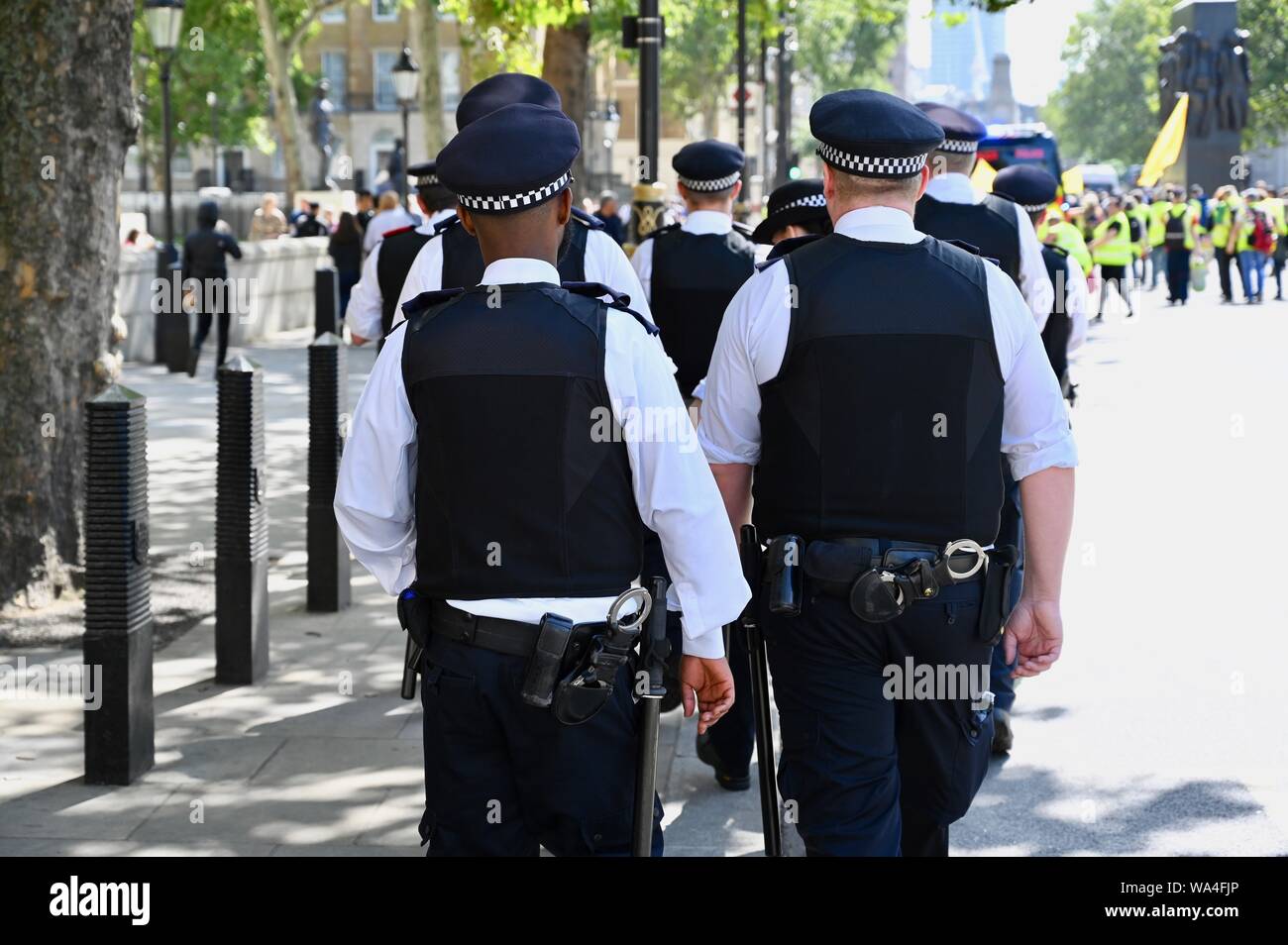 Police Officers. Hong Kong Solidarity Rally, Whitehall, London. UK Stock Photo
