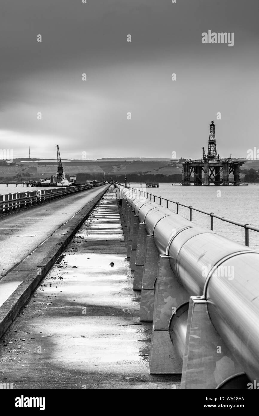 British Alcan Pier, Cromarty Firth, Invergordon. Stock Photo