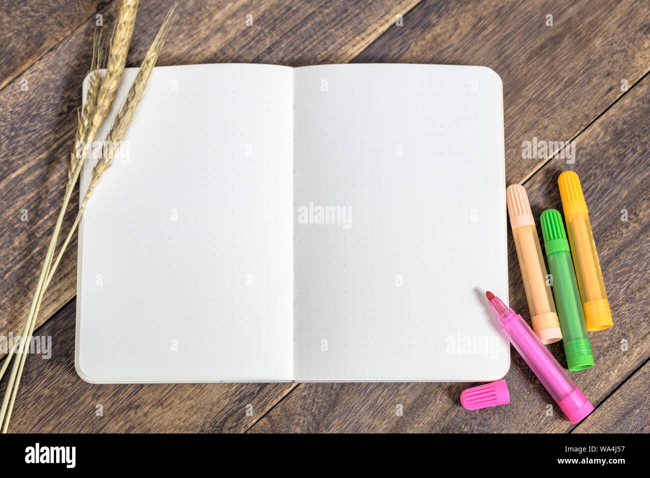 The laptop on the desktop Stock Photo