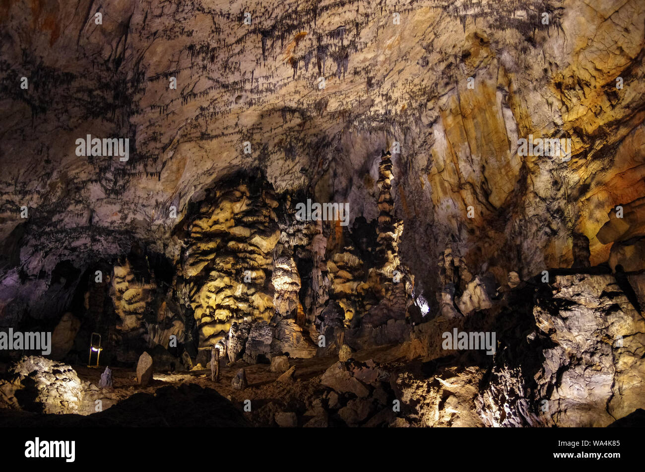 Tourist path in the Baradla cave in Aggtelek, Hungary Stock Photo