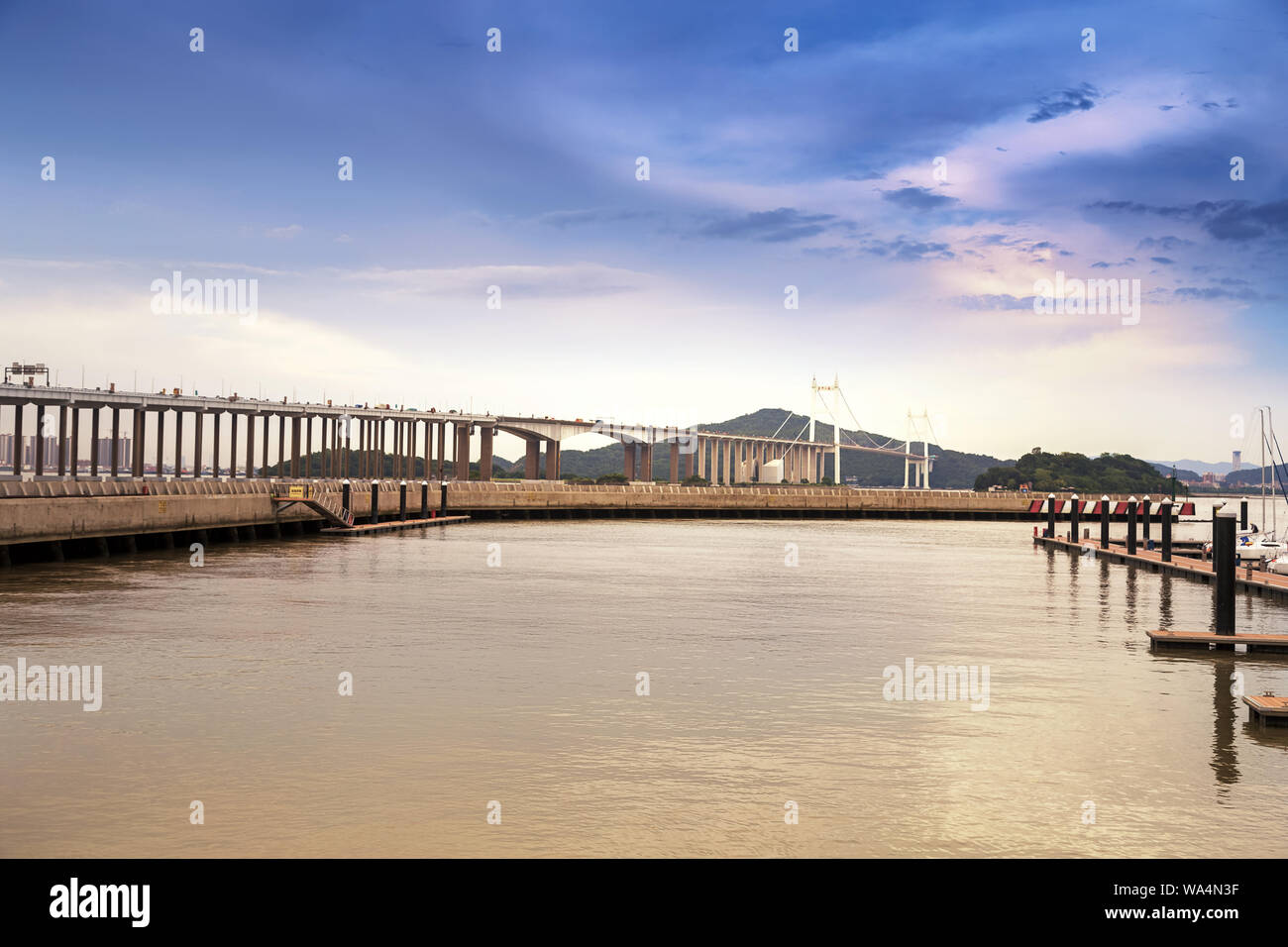 Guangdong pearl river mouth humen bridge scenery Stock Photo