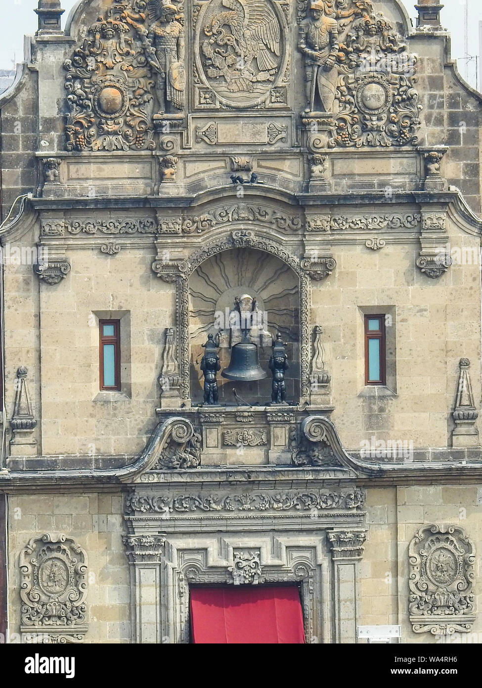 Facade of National Palace in Mexico city Stock Photo