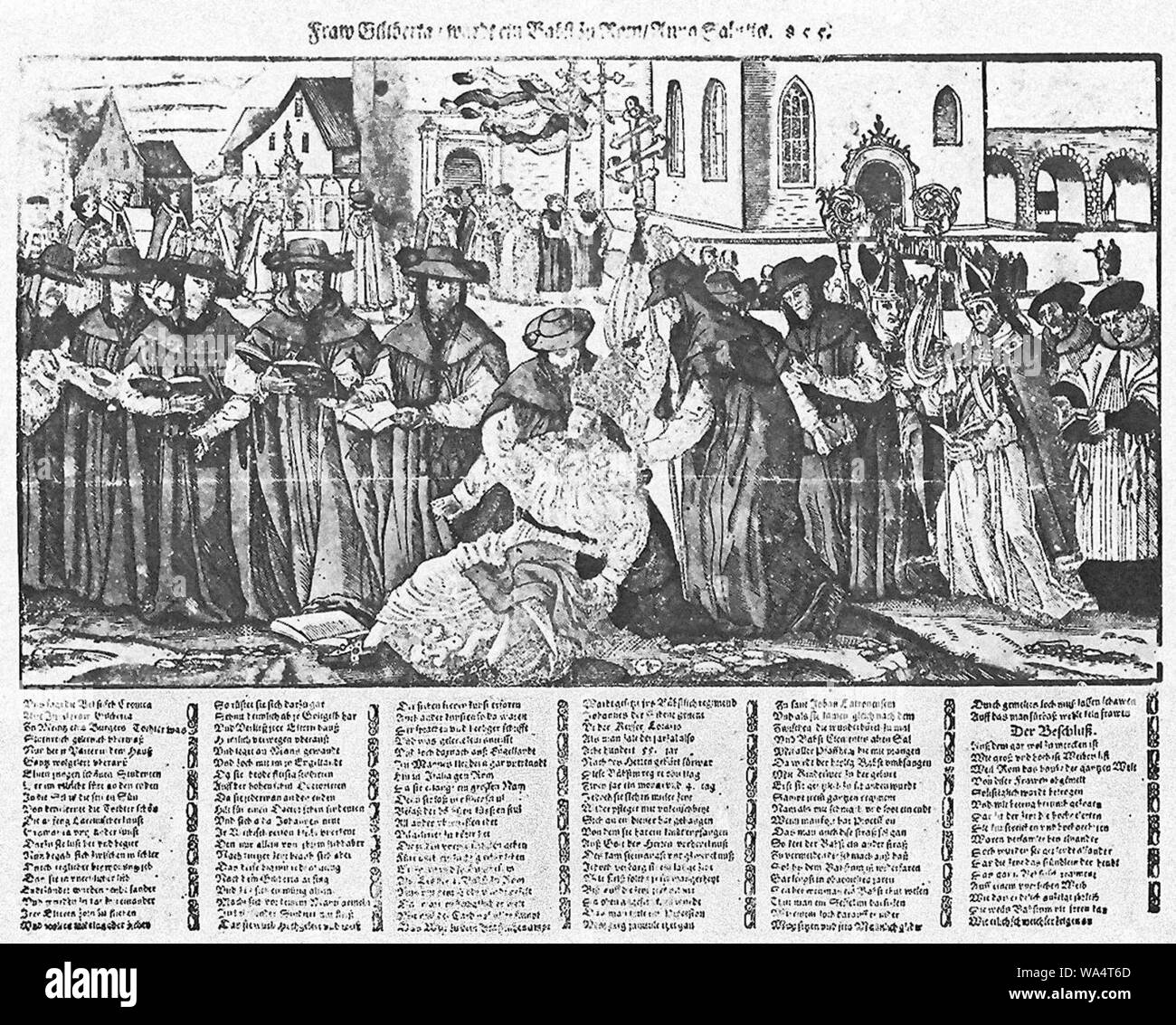 Die Päpstin Johanna in Rom im Jahr 855. Stock Photo
