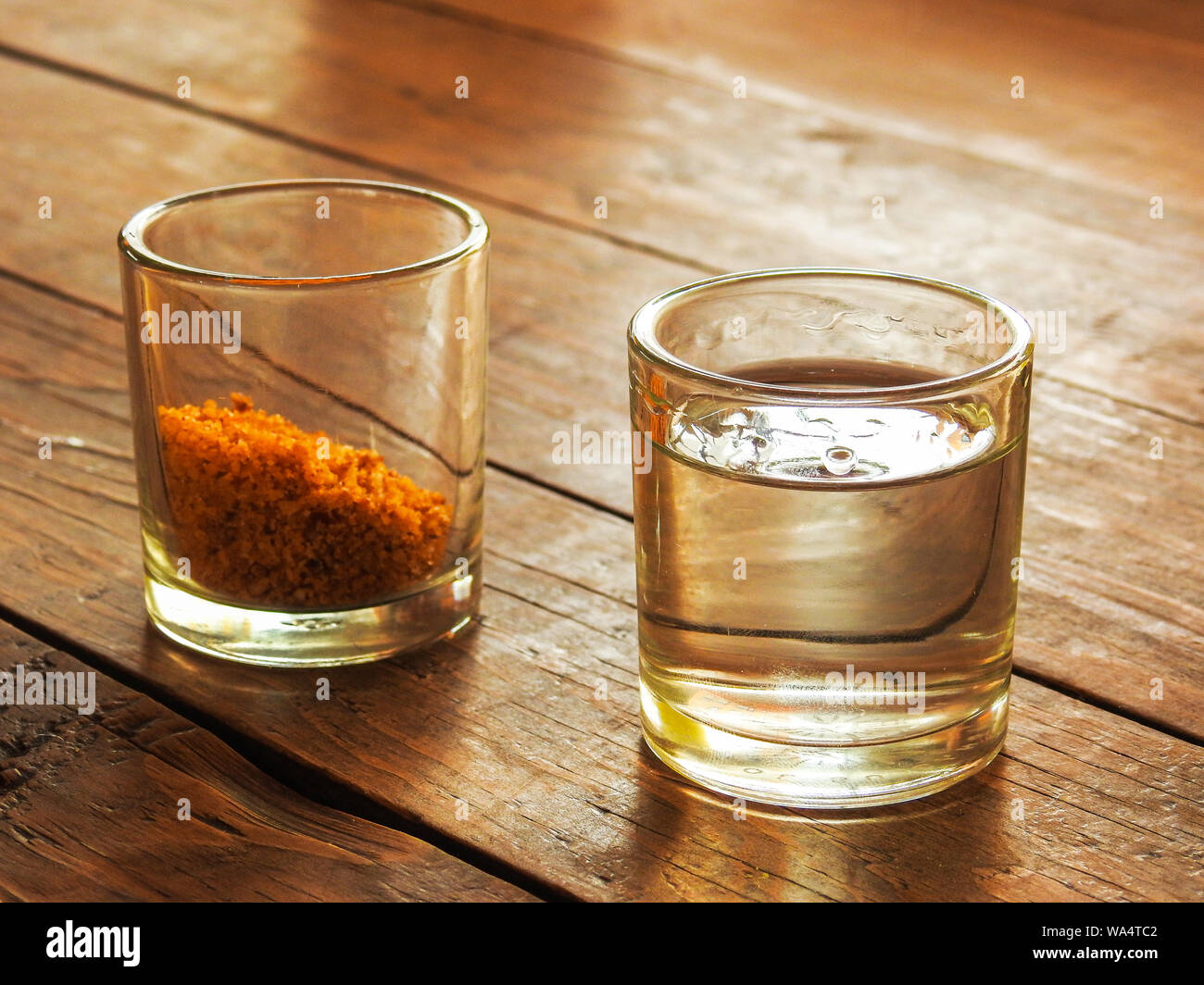 Mezcal, Mexican liquor from agave Stock Photo