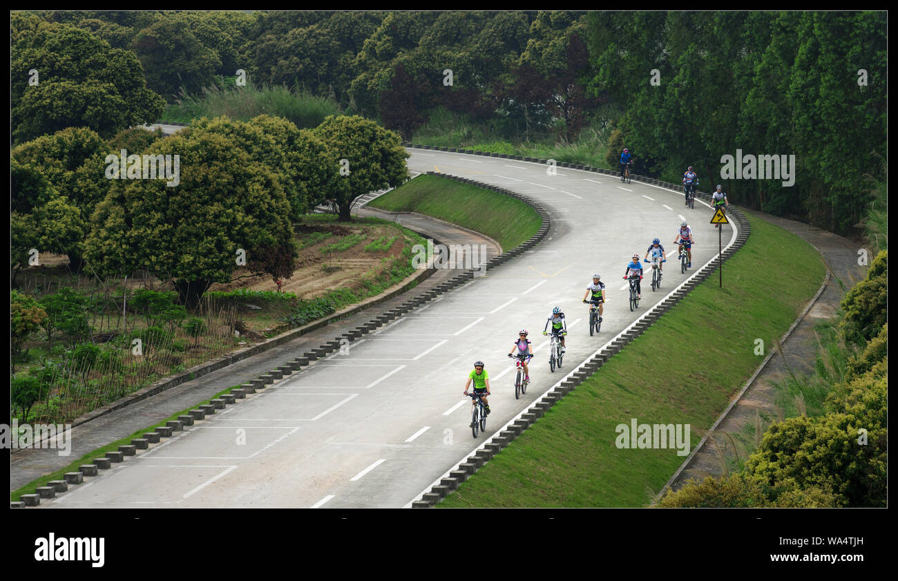Guangzhou road cycling Stock Photo