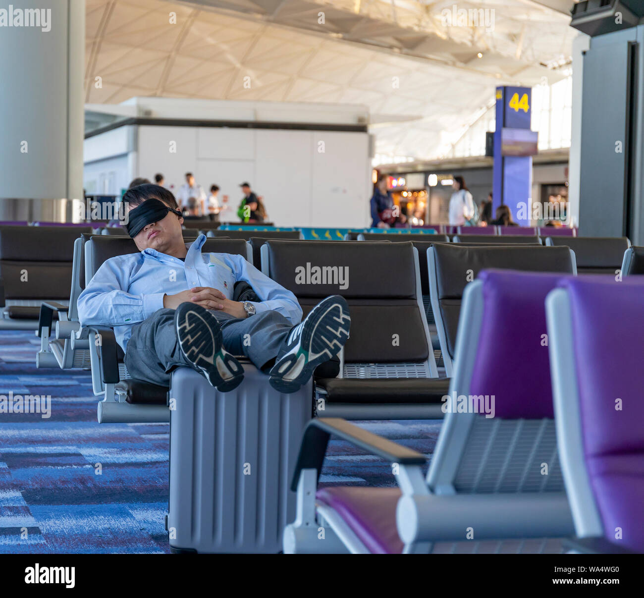 Hong Kong Airport, Hong Kong October 29th, 2018 A young woman