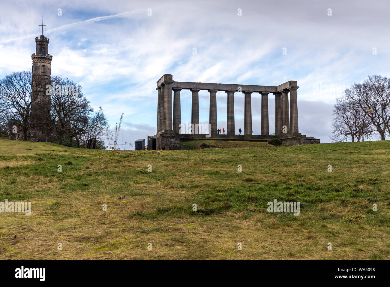 National Monument is also known as “Edinburgh’s Folly”, or “The Shame of Scotland”, Stock Photo