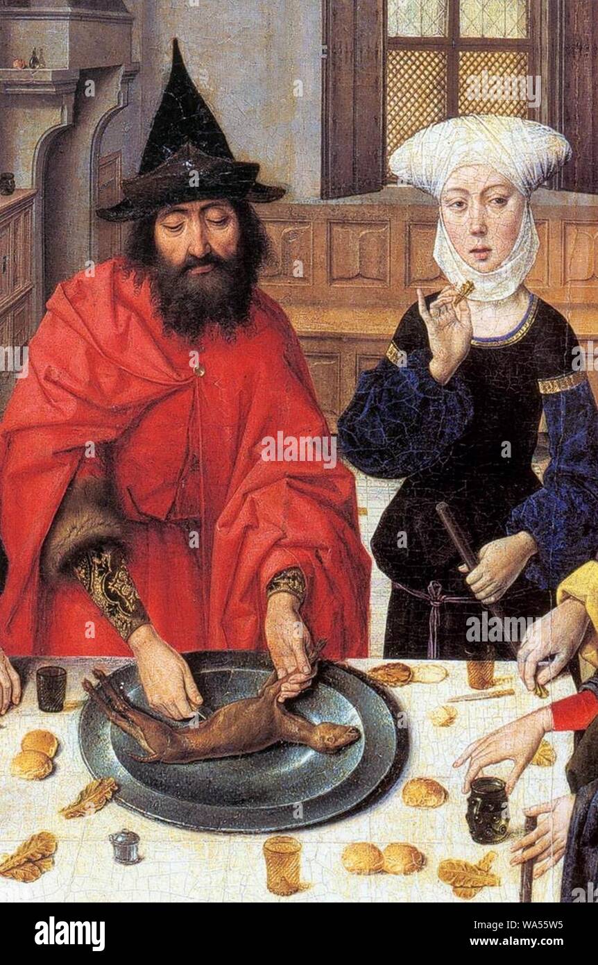 Dieric Bouts - The Feast of the Passover (detail) Stock Photo