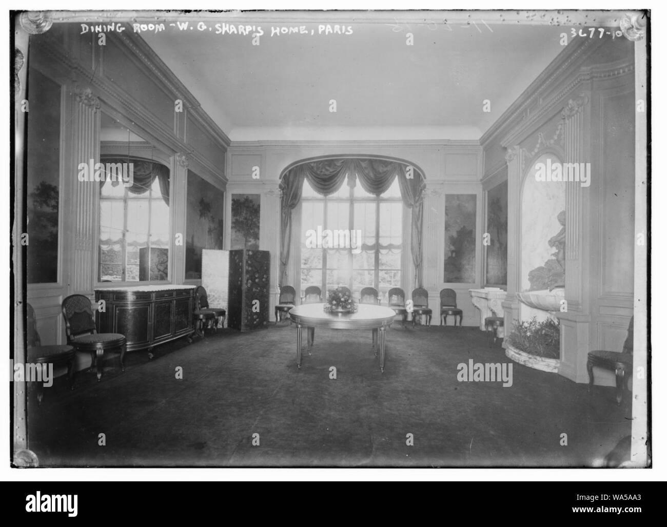 Dining room - W.G. Sharp's home - Paris, 11-20-15 Stock Photo