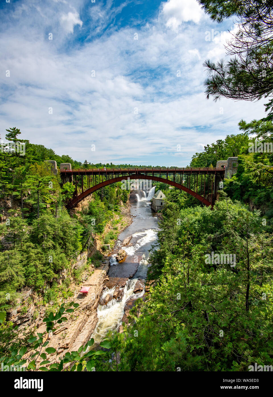 bridge across the at AuSable Chasm Stock Photo Alamy