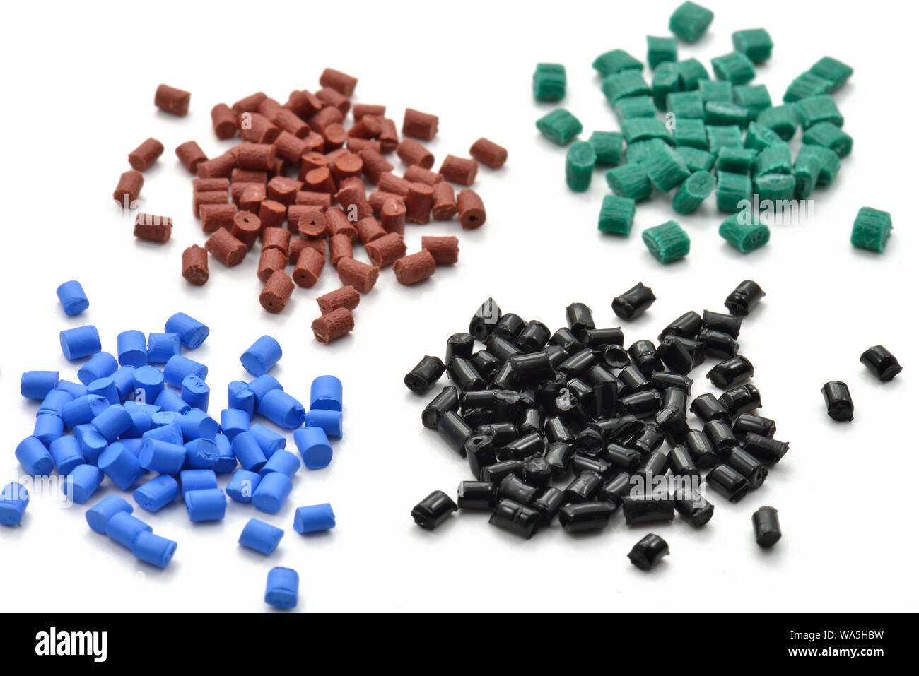 dyed synthetic materials for injection moulding industry isolated on