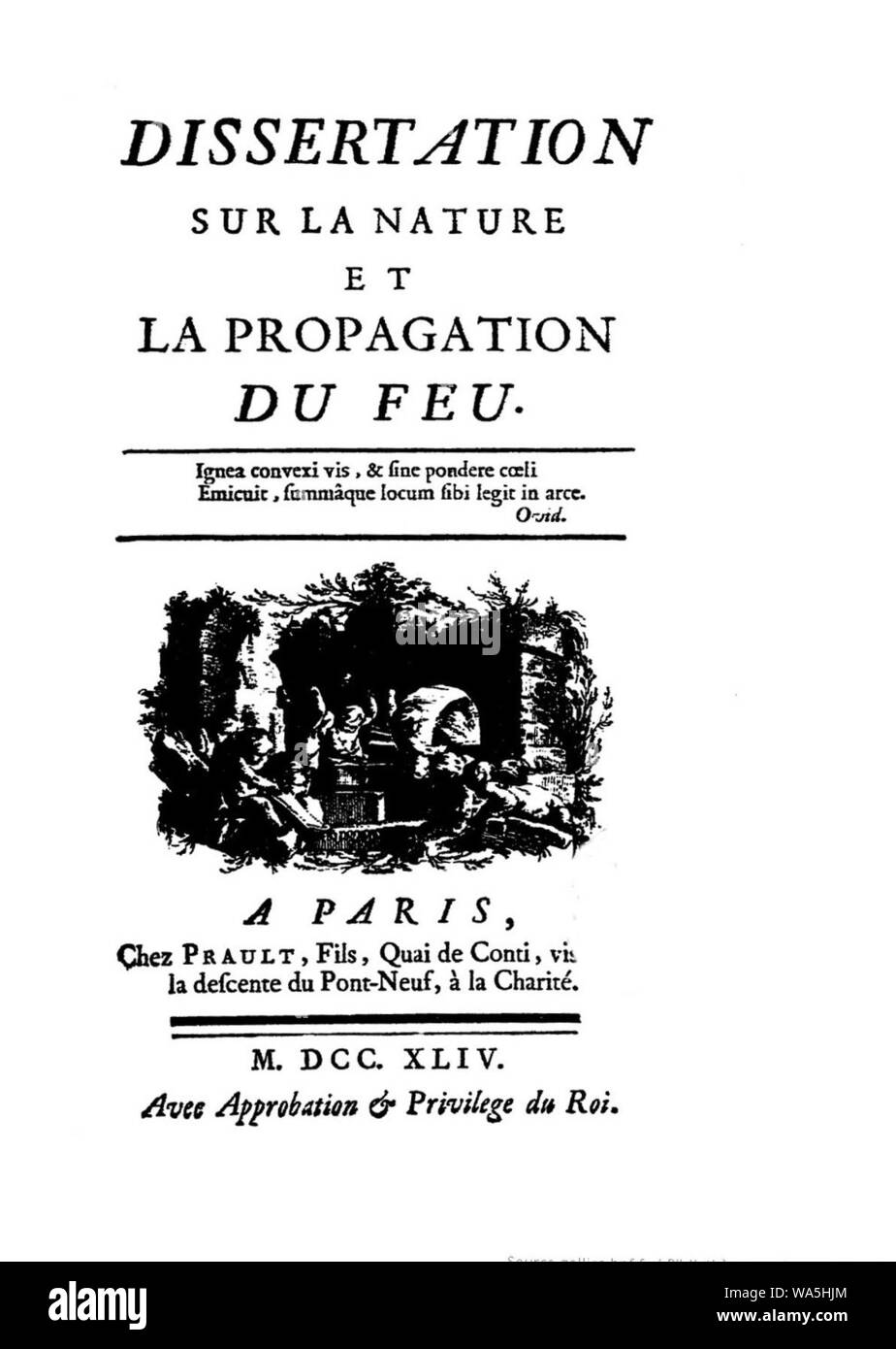 dissertation sur la nature et la propagation de feu
