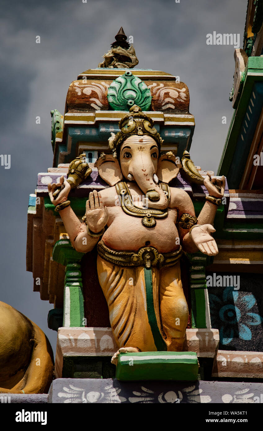 Madurai, India, Mar 10, 2018 Close detail of statues on tranditional