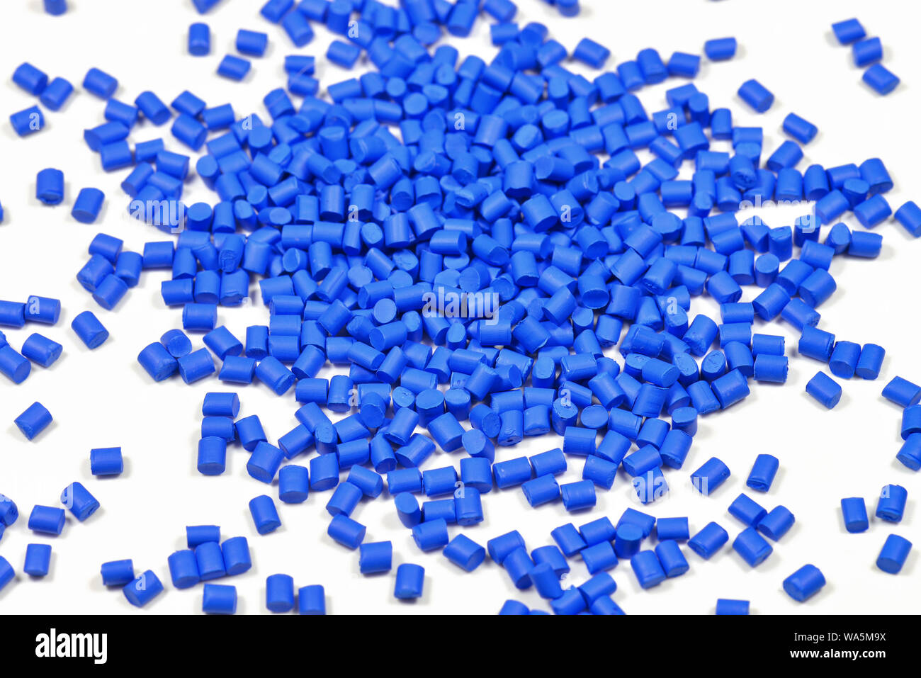 blue synthetic material for plastic industriy Stock Photo