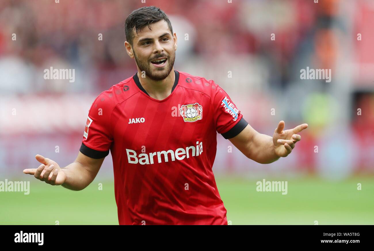 Leverkusen Deutschland 17th Aug 2019 Firo 17 08 2019 Football 2019 2020 1 Bundesliga Bayer Leverkusen Paderborn Jubel Kevin Volland Usage Worldwide Credit Dpa Alamy Live News Stock Photo Alamy