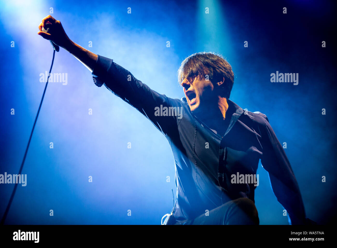 Brett Anderson from the English rock band, Suede, is seen performing live  at Vodafone Paredes de Coura music festival in Paredes de Coura, Portugal  Stock Photo - Alamy