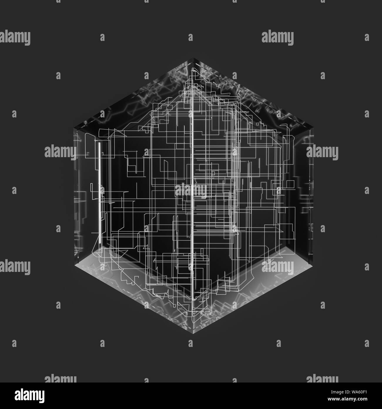 Drawing computer circuit hexagon hi-res stock photography and images ...
