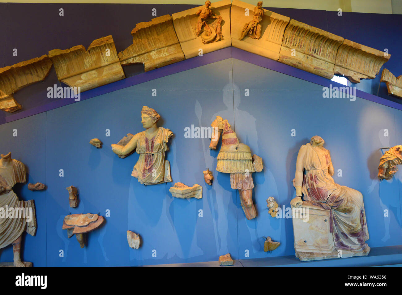 Rome Italy April 6 2016 Reconstruction Statues Room In