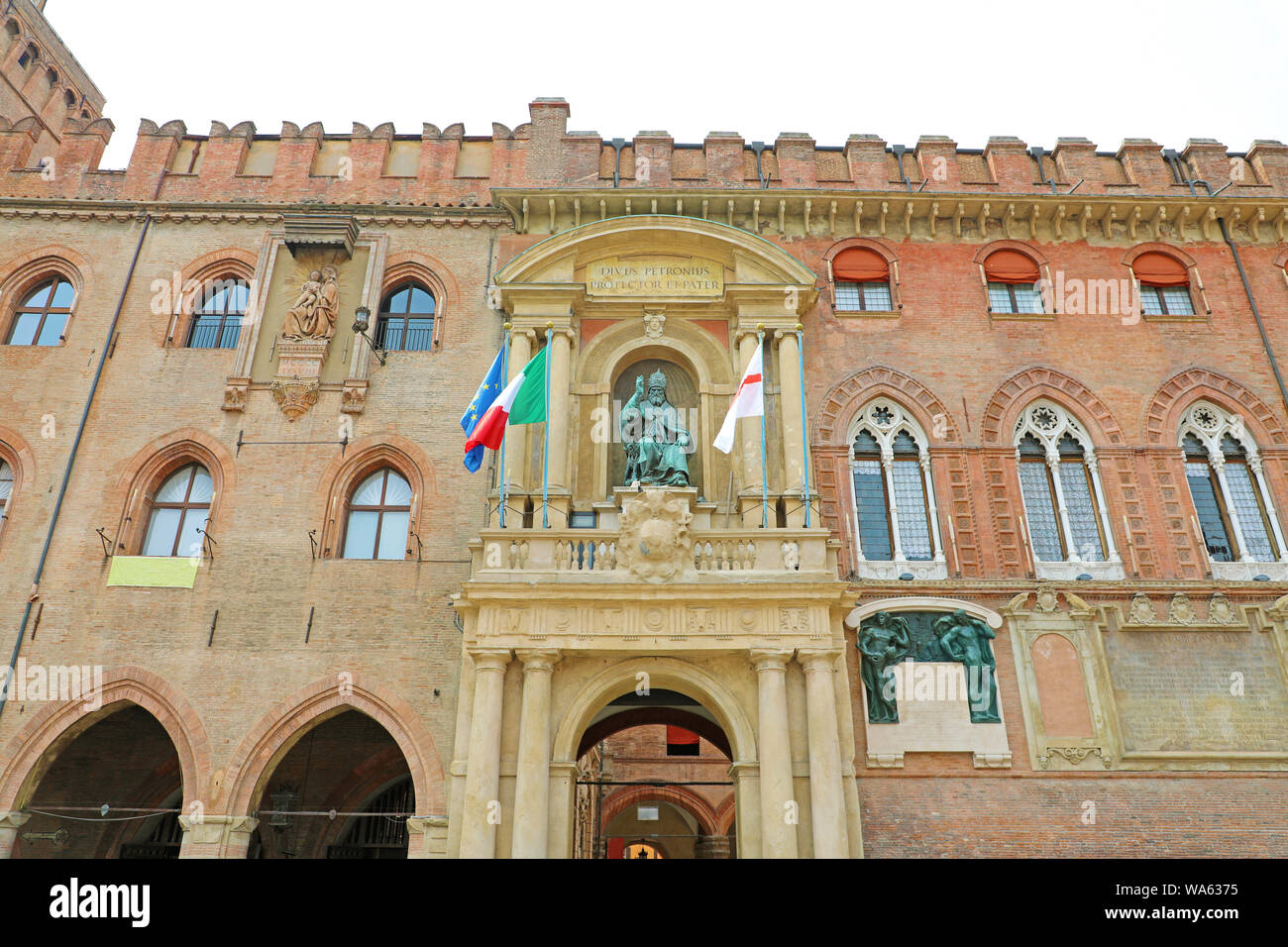 Palazzo d'Accursio is Bologna city hall, built in 1290, overlooking