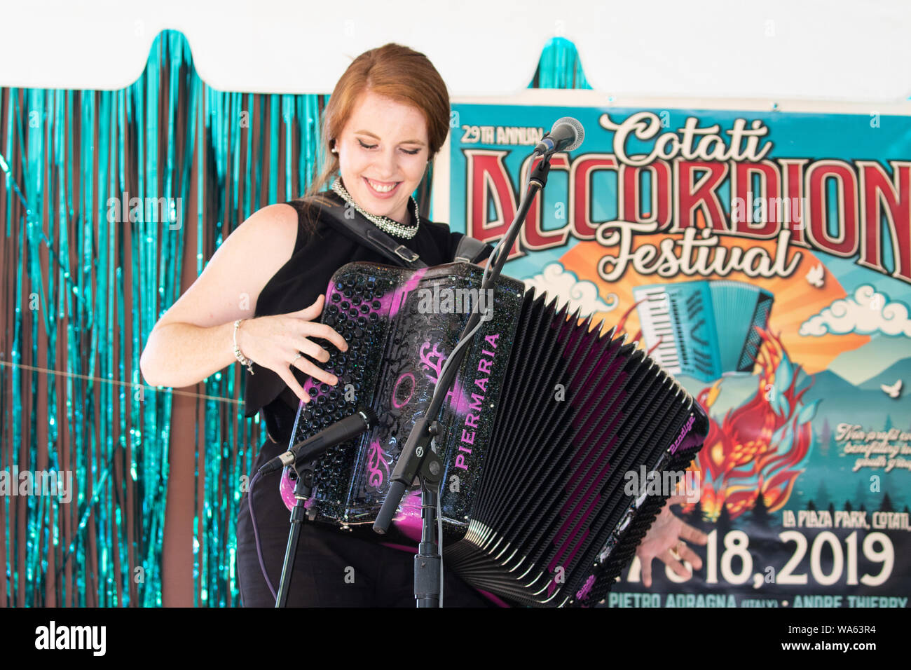 Anaïs Bessières performing at the 29th Annual Cotati Accordion Festival
