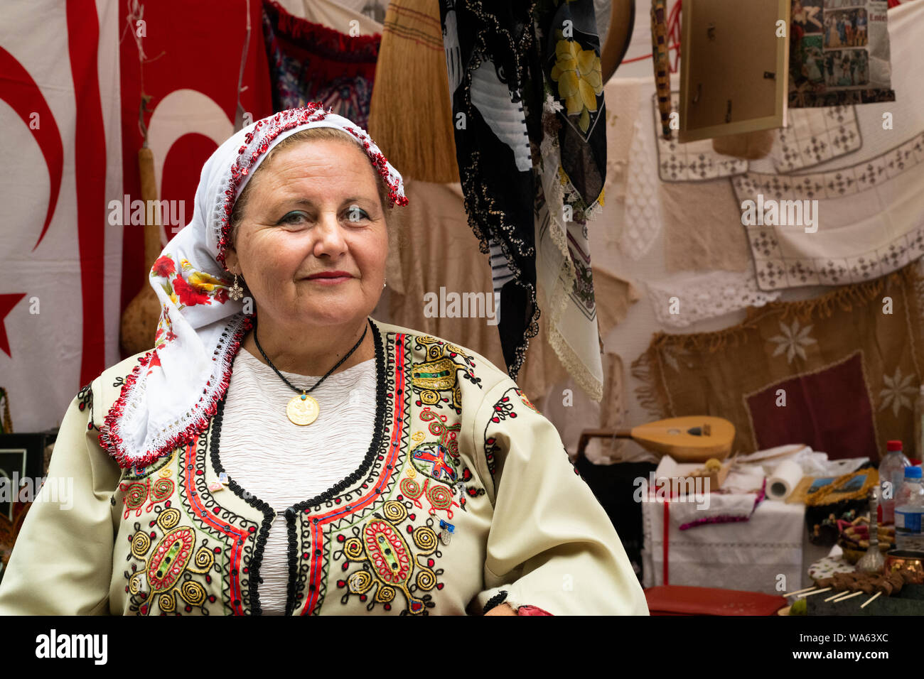 Turkish Australian woman in traditional Turkish dress during Melbourne's Turkish Festival. Stock Photo