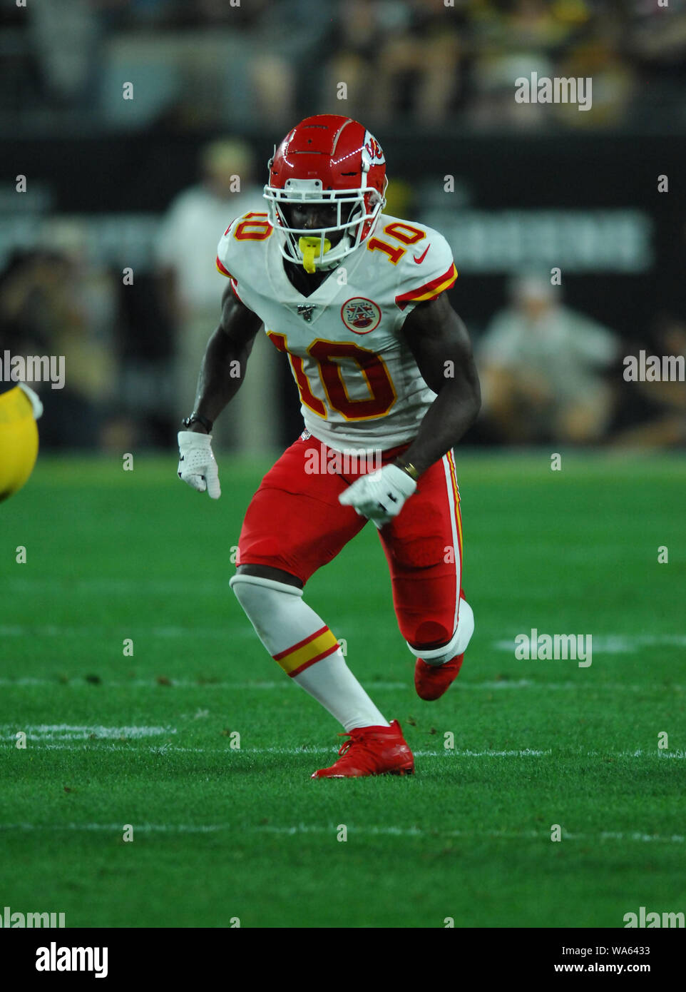 August 17th, 2019: Tyreek Hill #10 during the Pittsburgh Steelers vs